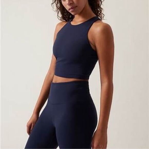 Athleta Conscious Crop Bra A-C Navy M - Picture 1 of 4